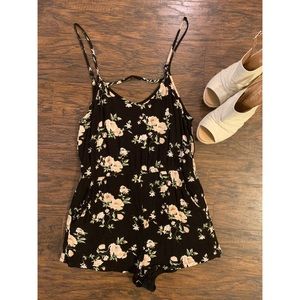 Cute black floral romper